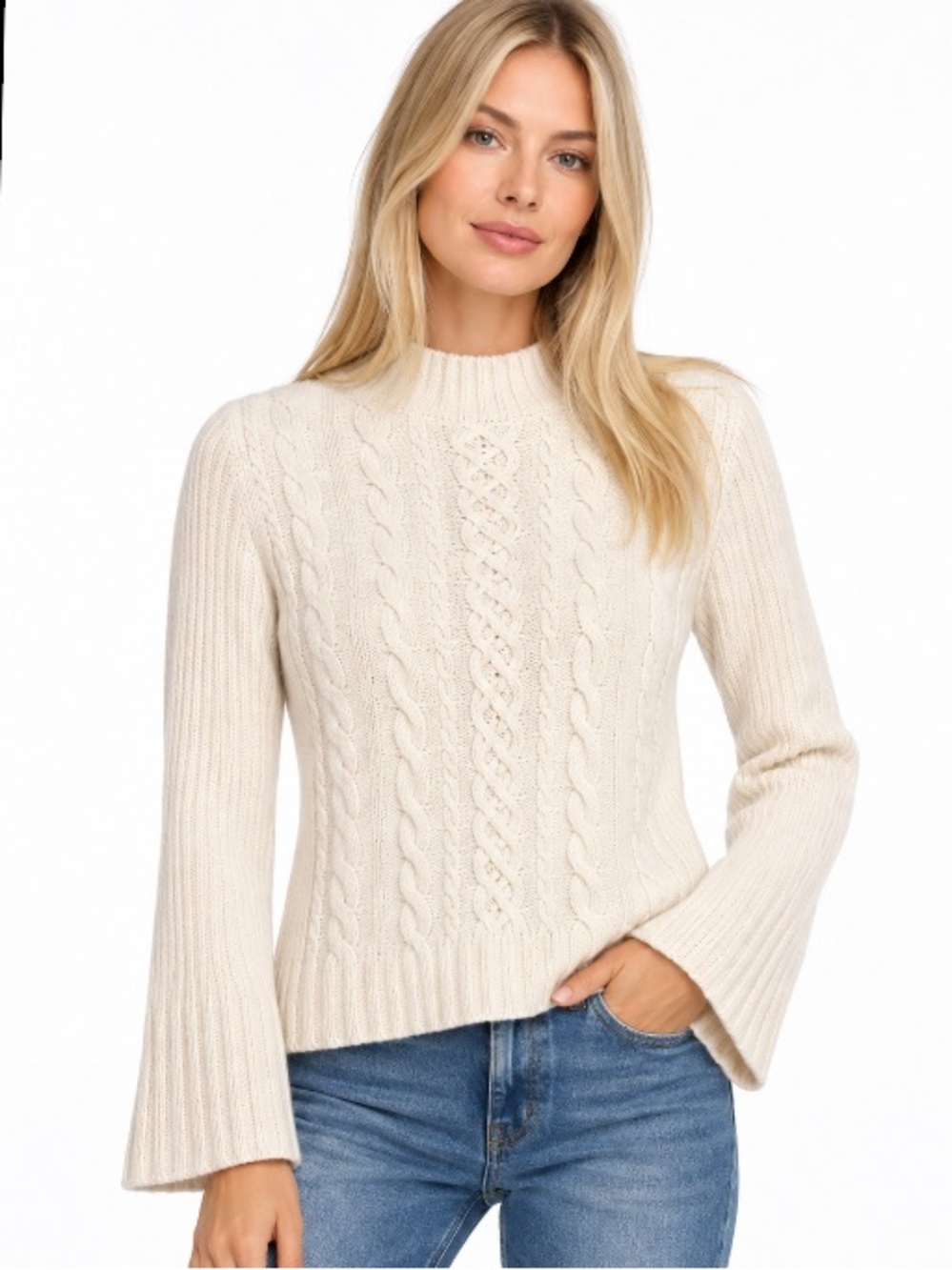 White + Warren Cashmere Cable Knit Sweater